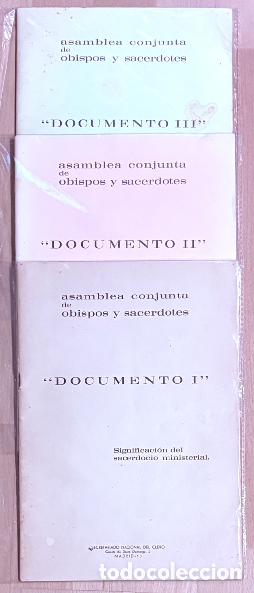 Old Documents: (L997) Lote 3 Docs. Asamblea Conjunta de Obispos y Sacerdotes (I, II y III) - Madrid 1970