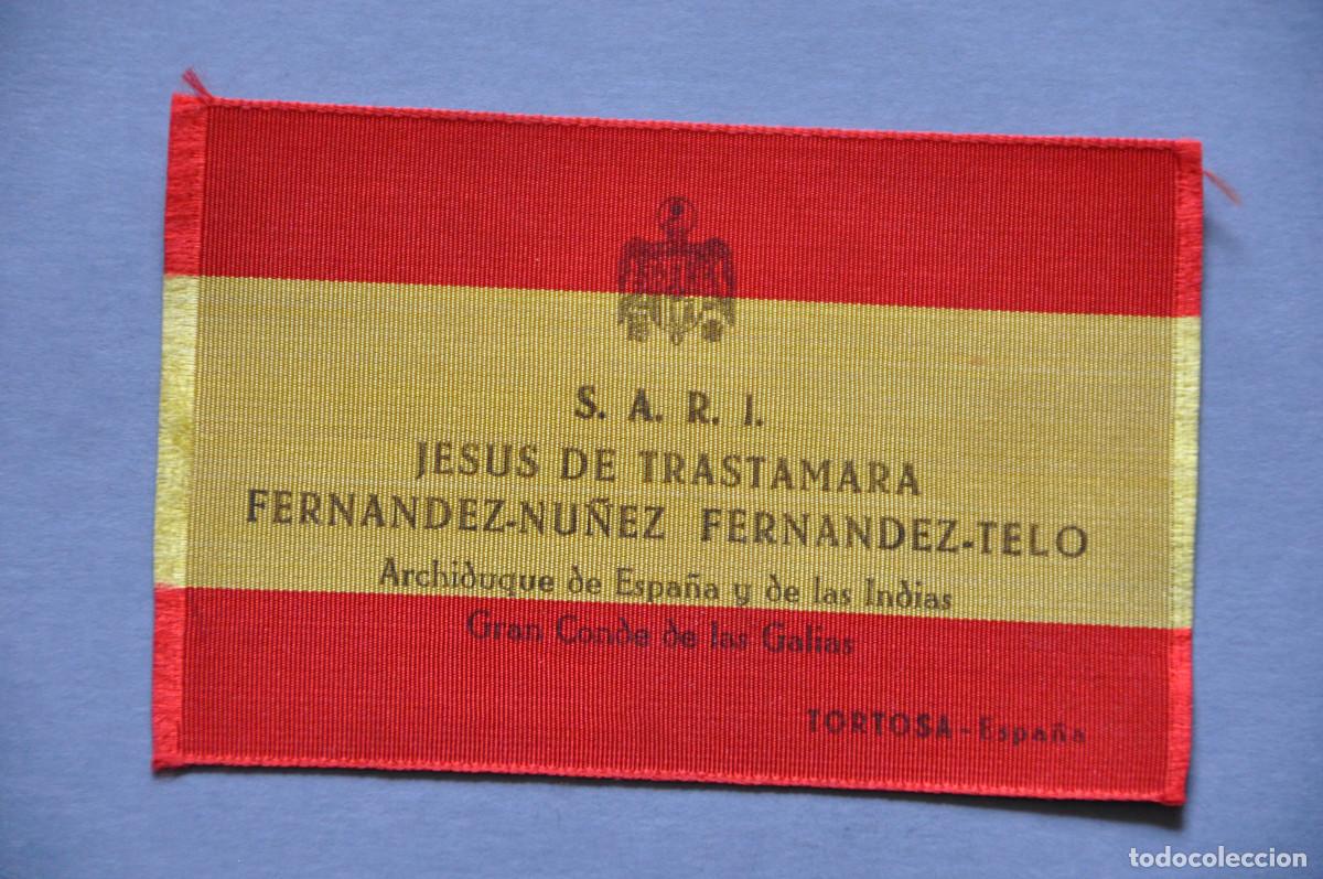 Documentos antiguos: TARJETA DE VISITA EN SEDA DE SU ALTEZA REAL JES&Uacute;S DE TRAST&Aacute;MARA FERN&Aacute;NDEZ-N&Uacute;&Ntilde;EZ FERN&Aacute;NDEZ-TELO