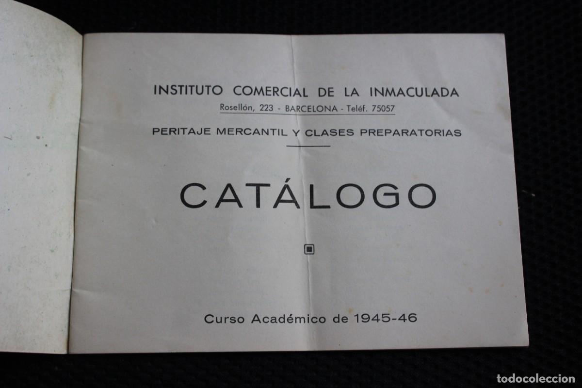 Documentos antiguos: INSTITUTO COMERCIAL DE LA INMACULADA-PERITAJE MERCANTIL CATALOGO - CURSO 1945/1946 - Foto 2
