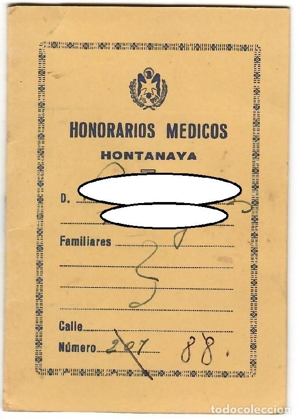 Alte Dokumente: Documento M&eacute;dico A&ntilde;os 60 - Cuotas y Servicios (Igualas) Honorarios m&eacute;dicos Hontanaya (Cuenca) / Raro