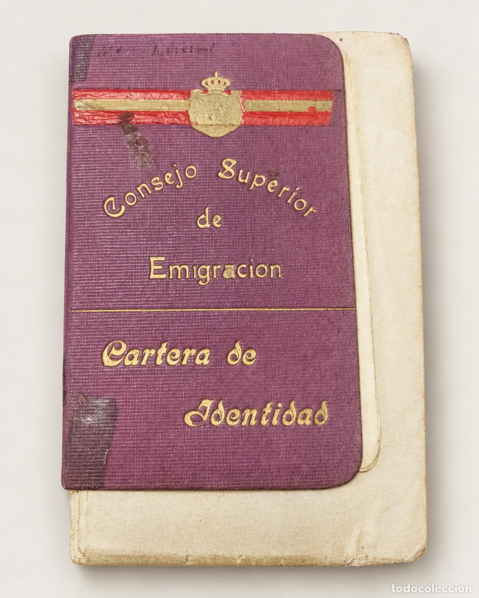 Documentos antiguos: Cartera Identidad Emigrante Espa&ntilde;a Uruguay 1921 Galicia Lugo Foto Huellas