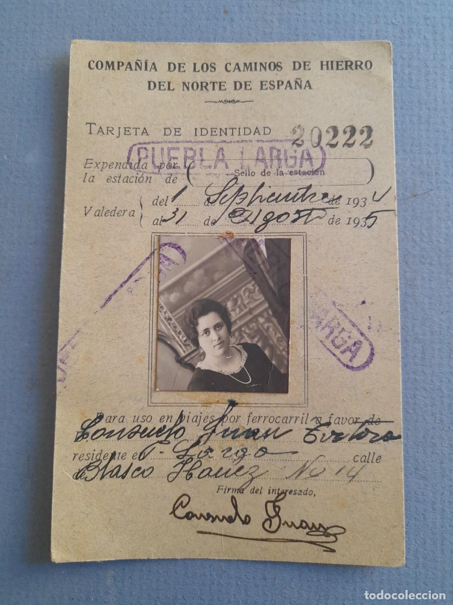 Documentos antiguos: Carnet de los camiones os de hierro del norte de Espa&ntilde;a, puebla larga, 1935 (ferrocarriles)