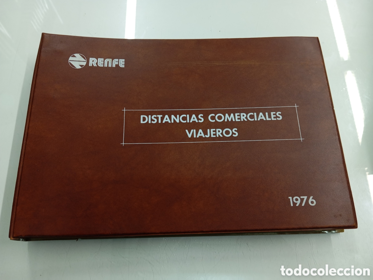Documentos antigos: CARPETA RENFE DISTANCIAS COMERCIALES VIAJEROS 1976 TREN FERROCARRIL INTERVENTOR EN RUTA MAPA