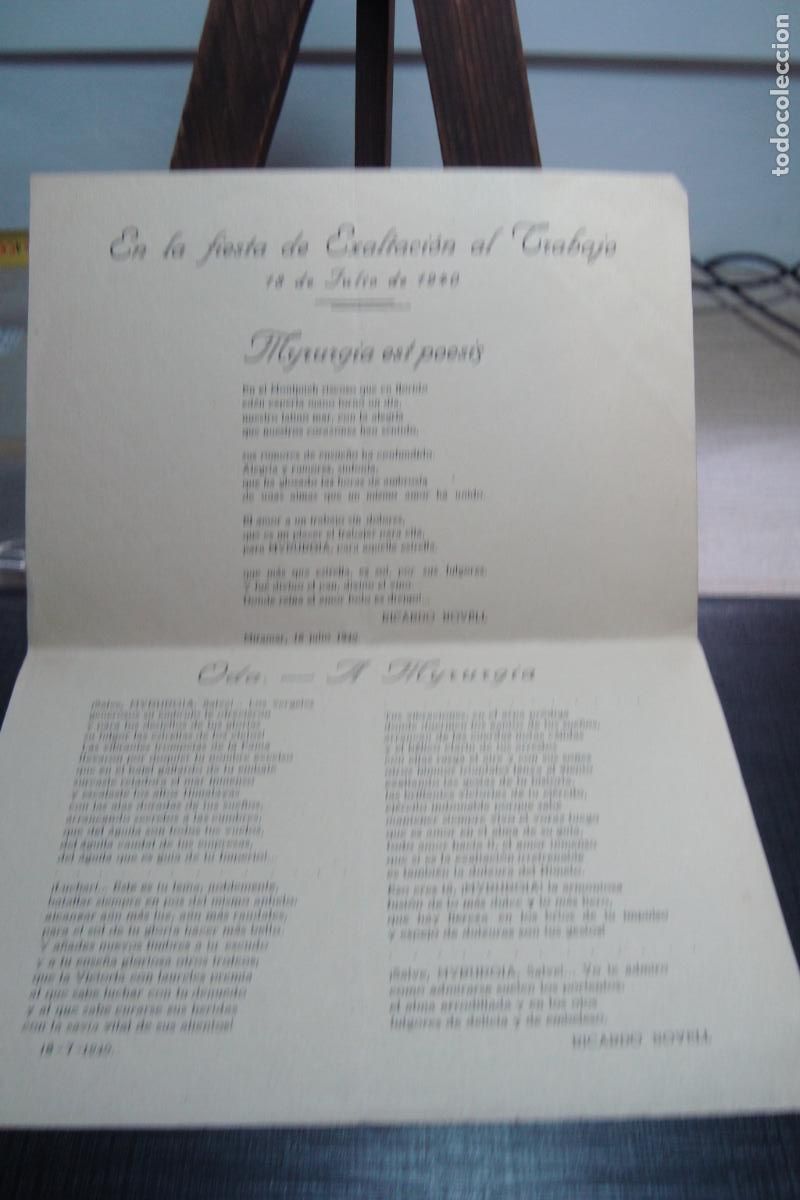 Documentos antiguos: POEMAS FIESTA EXALTACION AL TRABAJO 1940. MYRURGIA PERFUMES. RICARDO NOVELL.