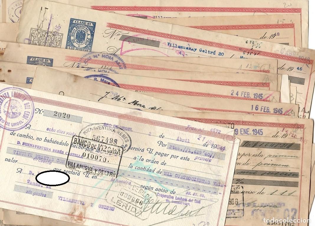 Alte Dokumente: Lote 20 LETRAS DE CAMBIO A&ntilde;os 40 - Gran Variedad - Ideal Reventa , muy comercial