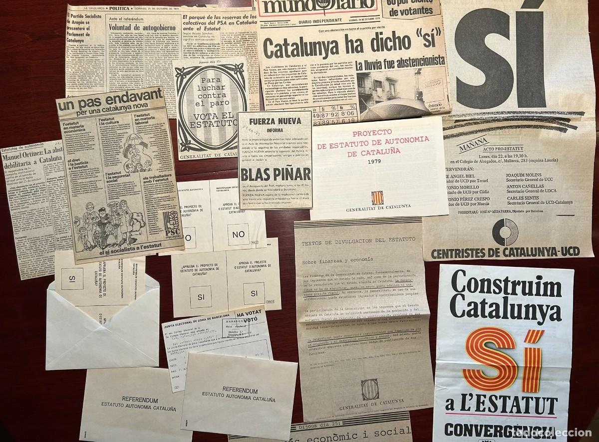 Alte Dokumente: MATERIAL ELECTORAL Y NOTICIAS DE PRENSA SOBRE EL REFERENDUM ESTATUT AUTONOMIA CATALUNYA 1979