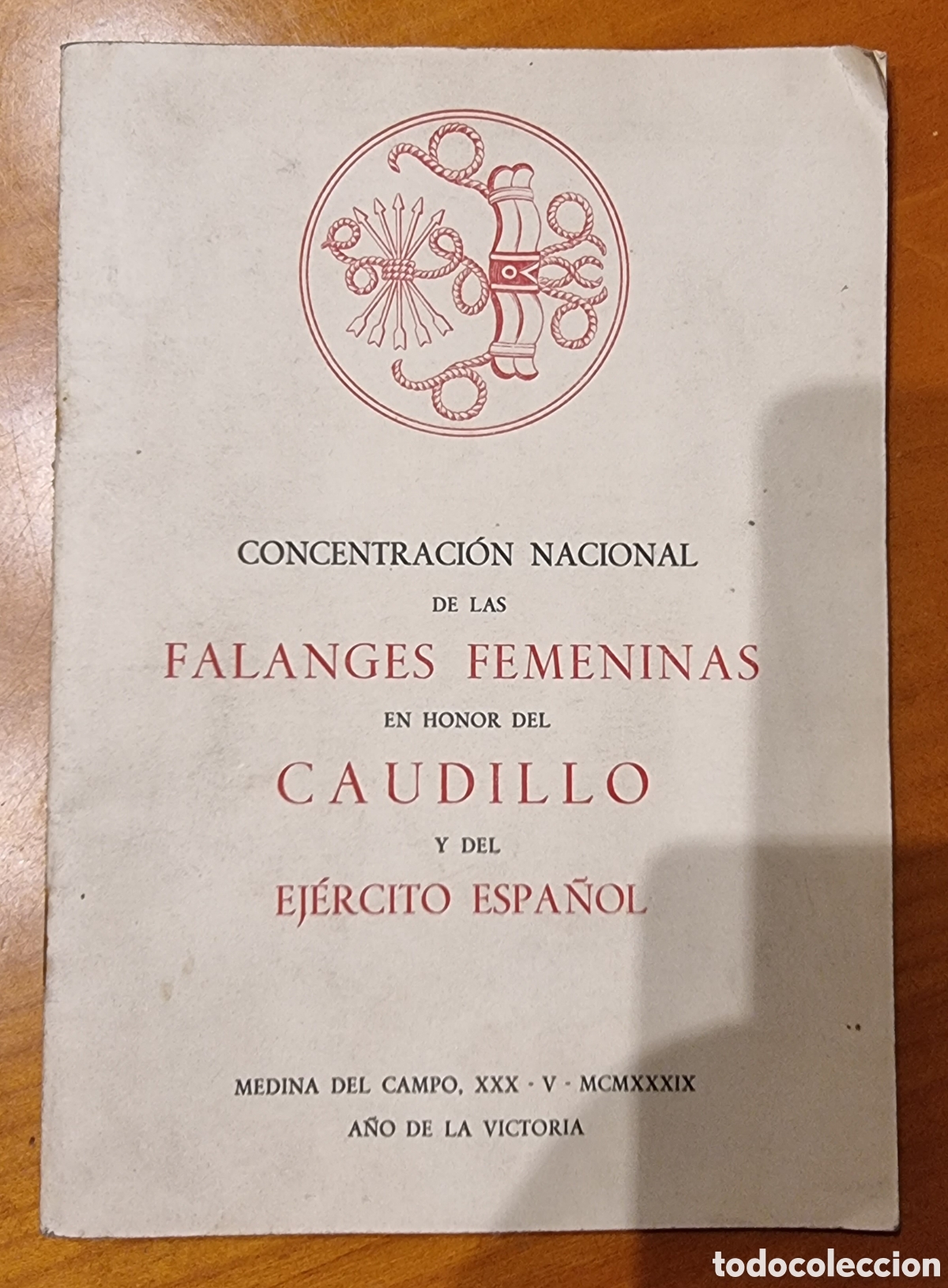 Documentos antiguos: Guerra Civil Medina del Campo Valladolid Falanges femeninas Franco documento original