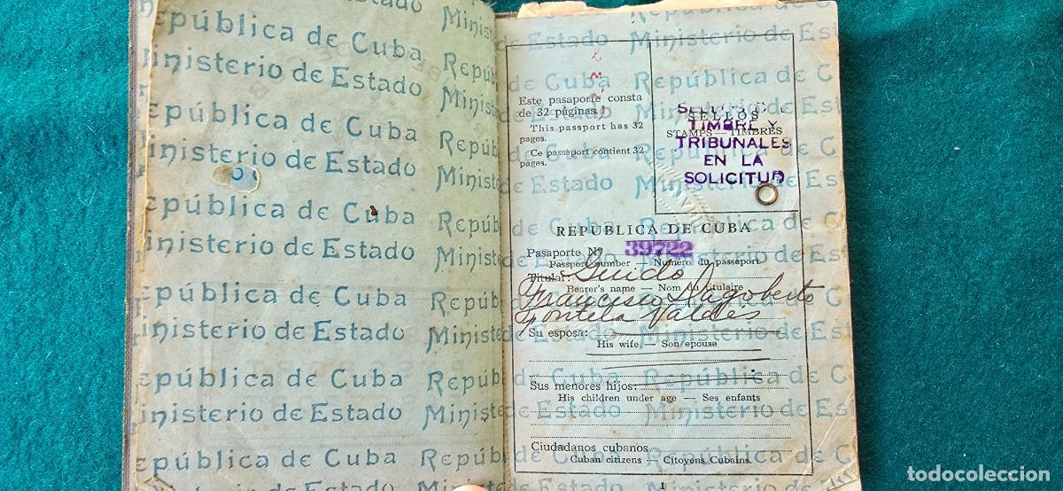 Documentos antiguos: PASAPORTE REPUBLICA DE CUBA (1957) - Foto 3