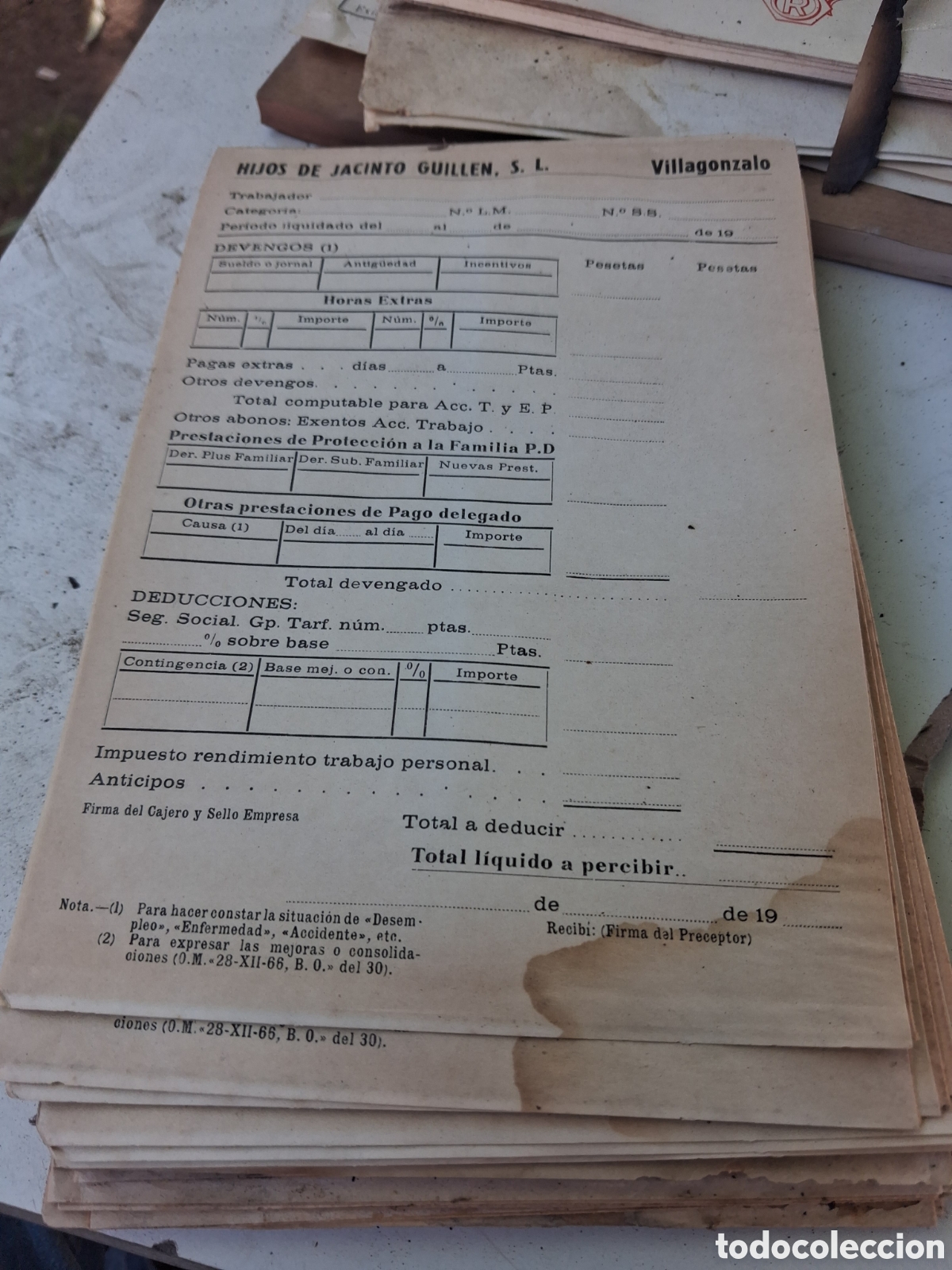 Documentos antiguos: LOTE DE NAS DE 20 RECIBOS DE NOMINA O SALARIO ANTIGUO