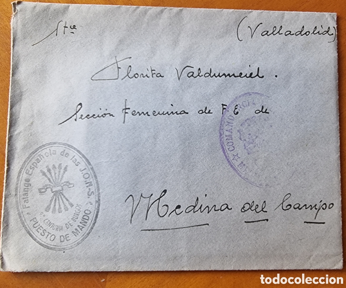 Documentos antiguos: Guerra civil sobre Medina del Campo Valladolid Centuria de Burgos con carta R10248