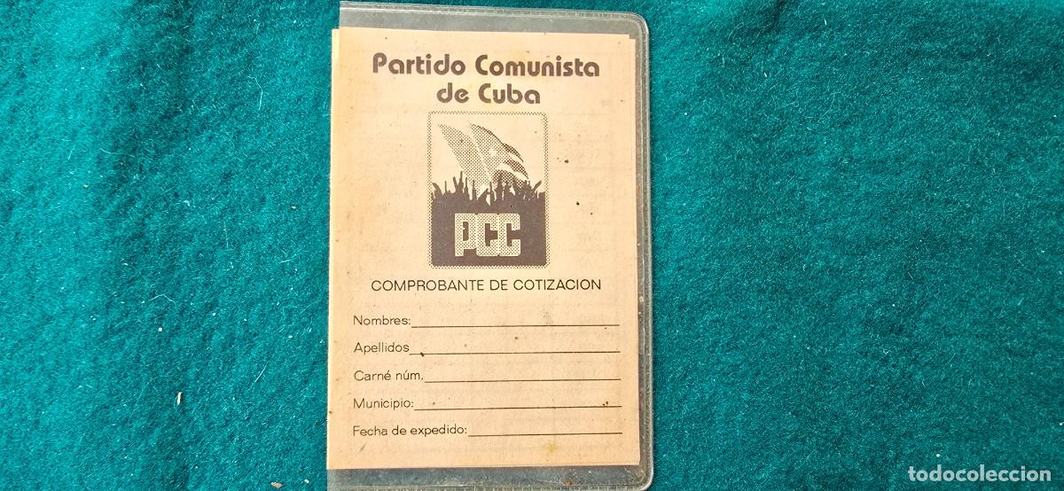 Documentos antiguos: PARTIDO COMUNISTA DE CUBA - COMPROBANTE DE COTIZACION