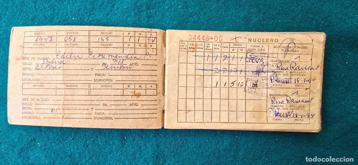 Documentos antiguos: LIBRETA DE PRODUCTOS ALIMENTICIOS (1994) CUBA - Foto 2