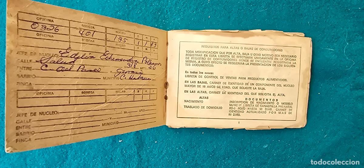 Documentos antiguos: LIBRETA DE PRODUCTOS ALIMENTICIOS (1983) CUBA - Foto 2