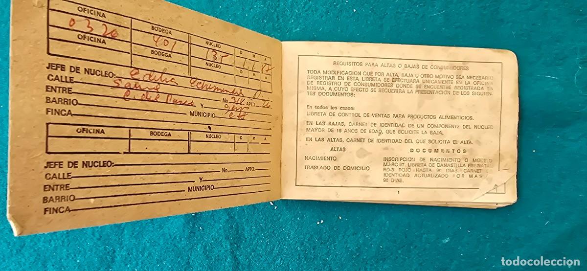 Documentos antiguos: LIBRETA DE PRODUCTOS ALIMENTICIOS (1987) CUBA - Foto 2