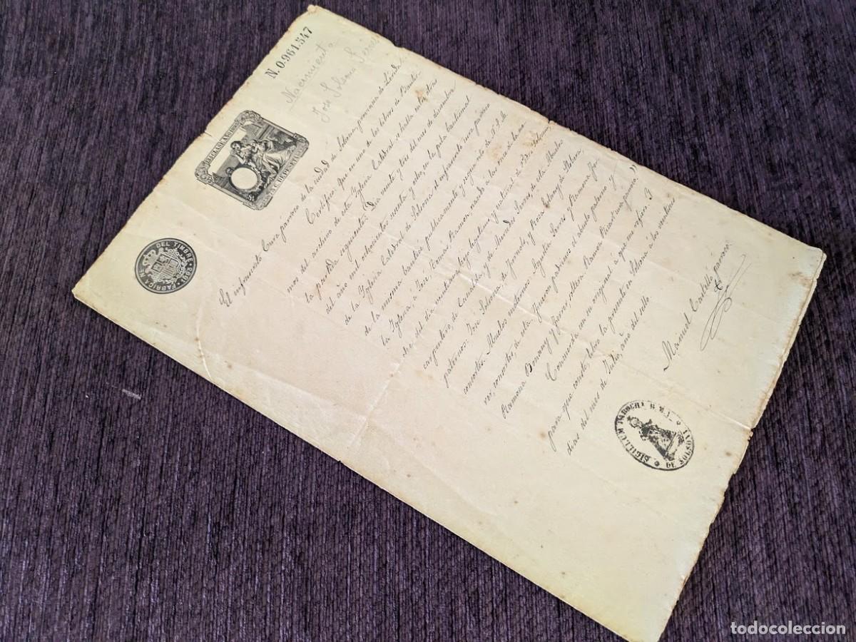 Documentos antiguos: Documento de Bautismo de Jose Solsona Serres 1893 - Foto 1