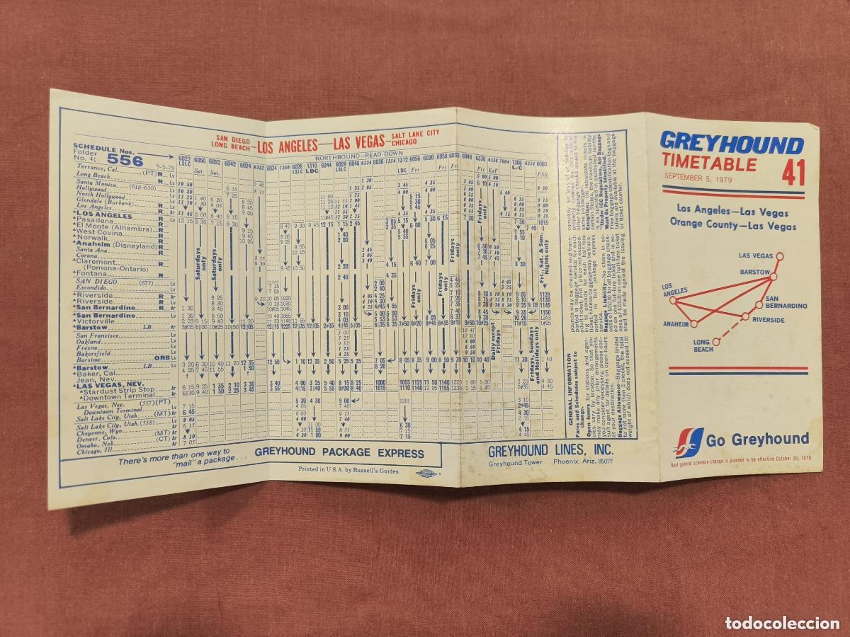 Documents Anciens: Antiguo Horario Greyhound Timetable 41 &ndash; Autobuses USA Coleccionismo
