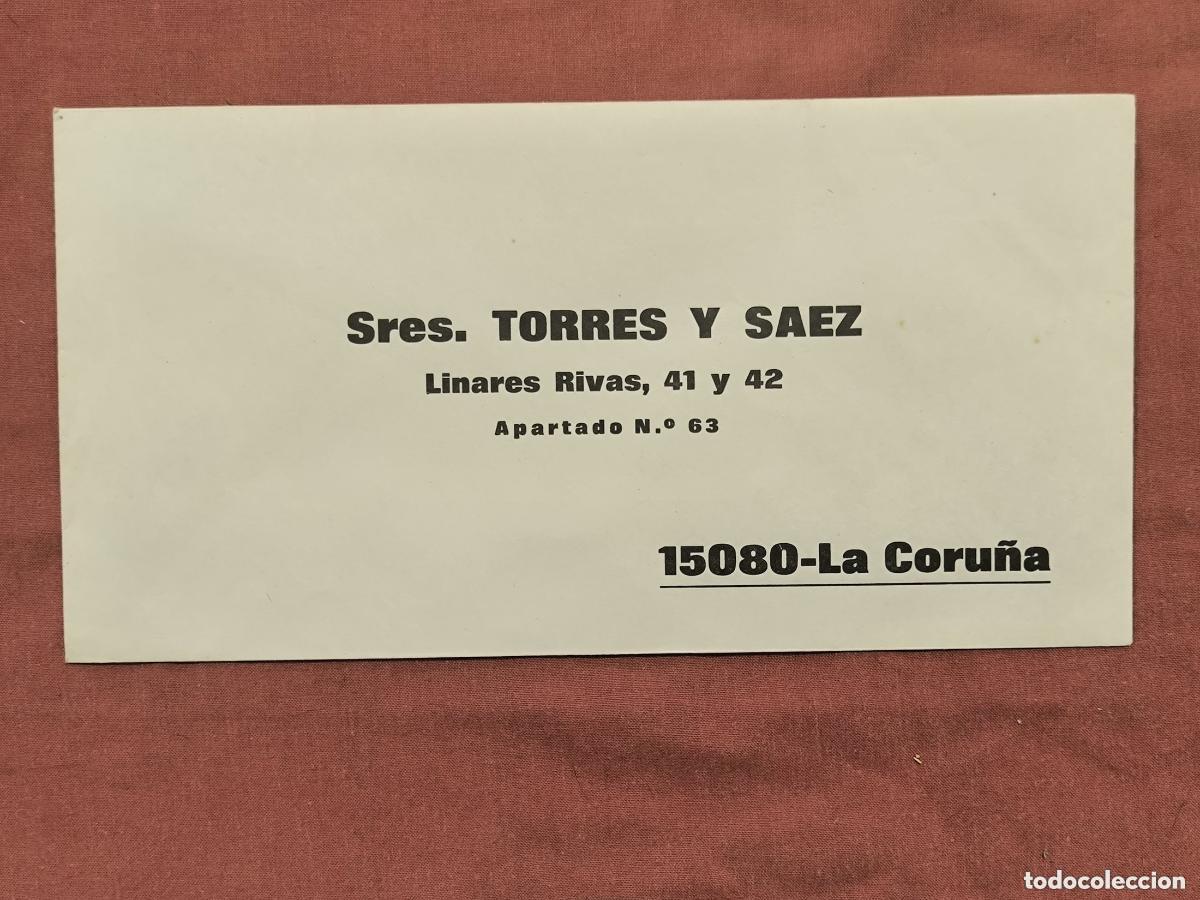 Documenti antichi: Sobre Comercial Antiguo Torres y Saez La Coru&ntilde;a &ndash; Papeler&iacute;a de Coleccionismo