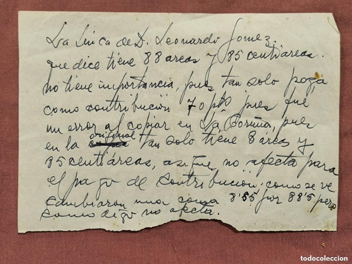 Alte Dokumente: Nota Manuscrita Antigua sobre una Finca &ndash; Documento Manuscrito de Coleccionismo