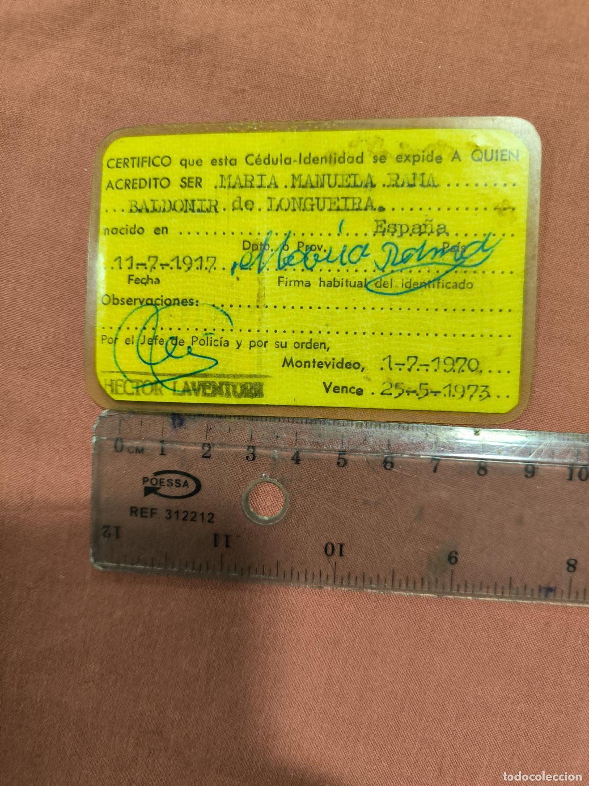Documentos antiguos: Antigua C&eacute;dula de Identidad de Uruguay Documento de Colecci&oacute;n - Foto 2