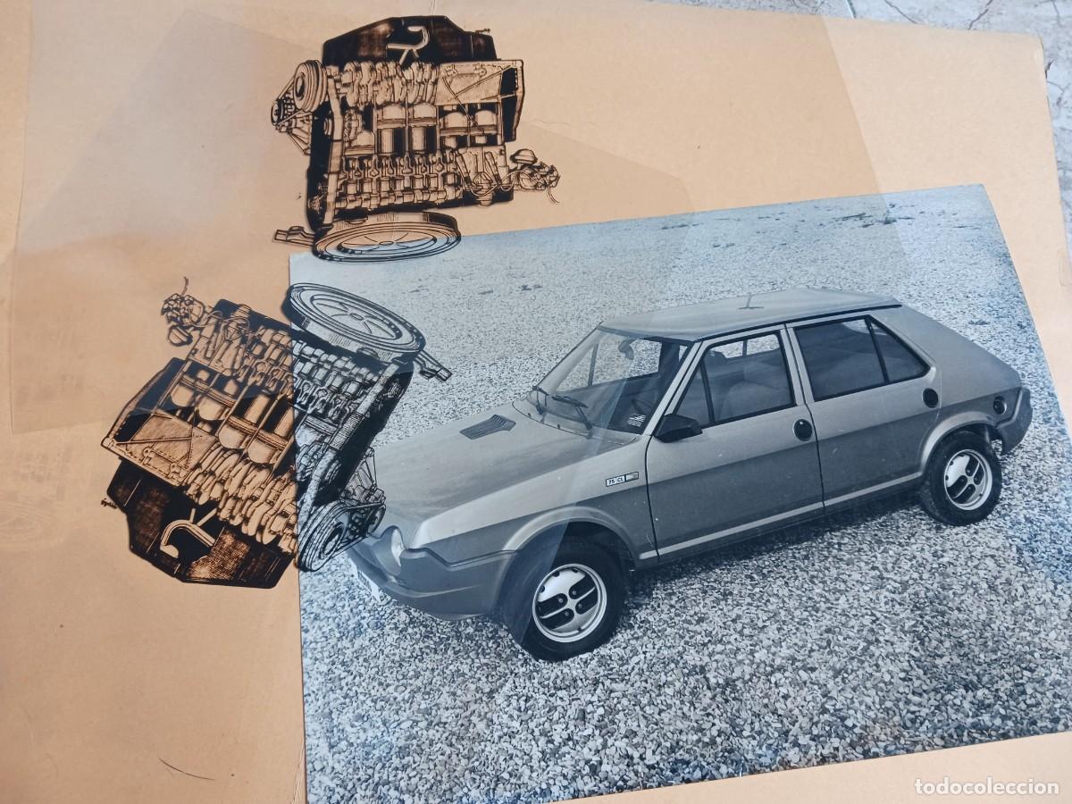 Alte Dokumente: CARPETA DE SEAT CON FOTO DE SEAT RITMO 75 Y DOS TRANSPARENCIAS DE MOTOR - F&Aacute;BRICA DE BARCELONA, 1975