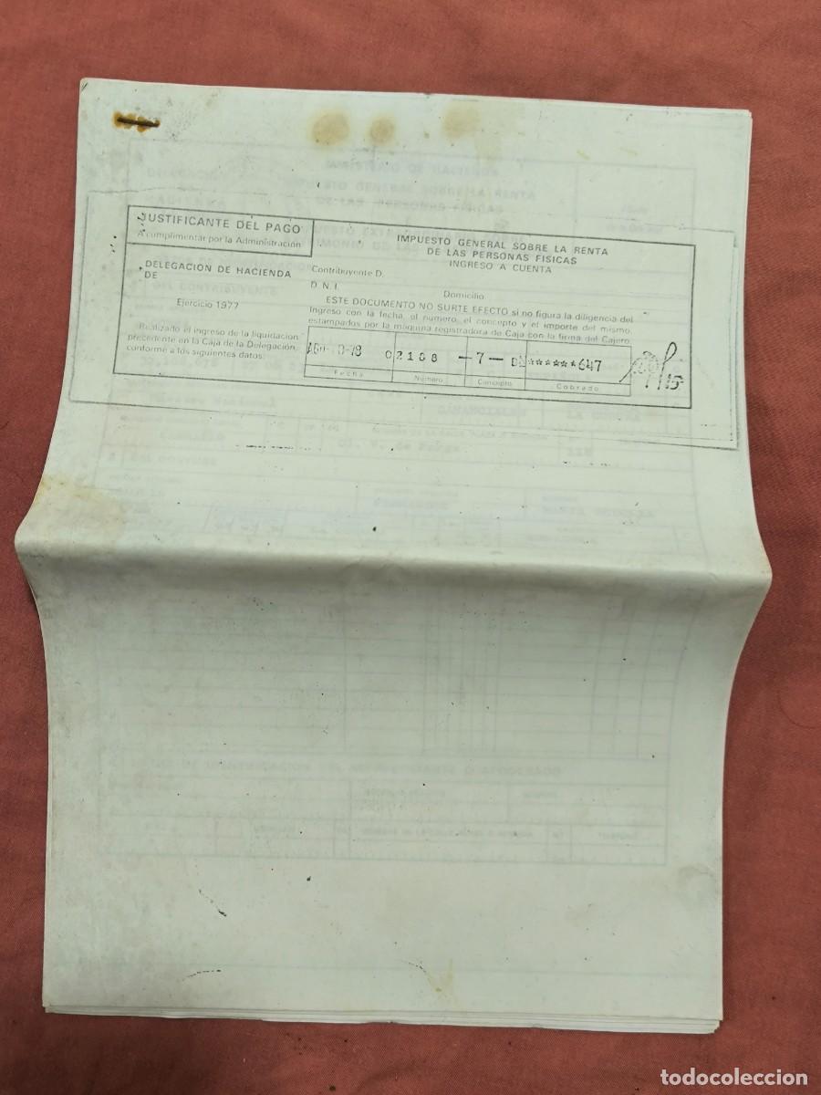 Documenti antichi: Antigua Declaracion Impuesto Sobre La Renta 1977 Documento Antiguo Coleccionismo de Papel
