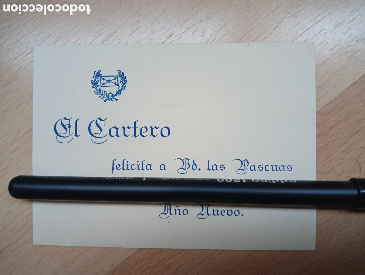 Documentos antiguos: Muy antigua Felicitaci&oacute;n de Navidad del Cartero.