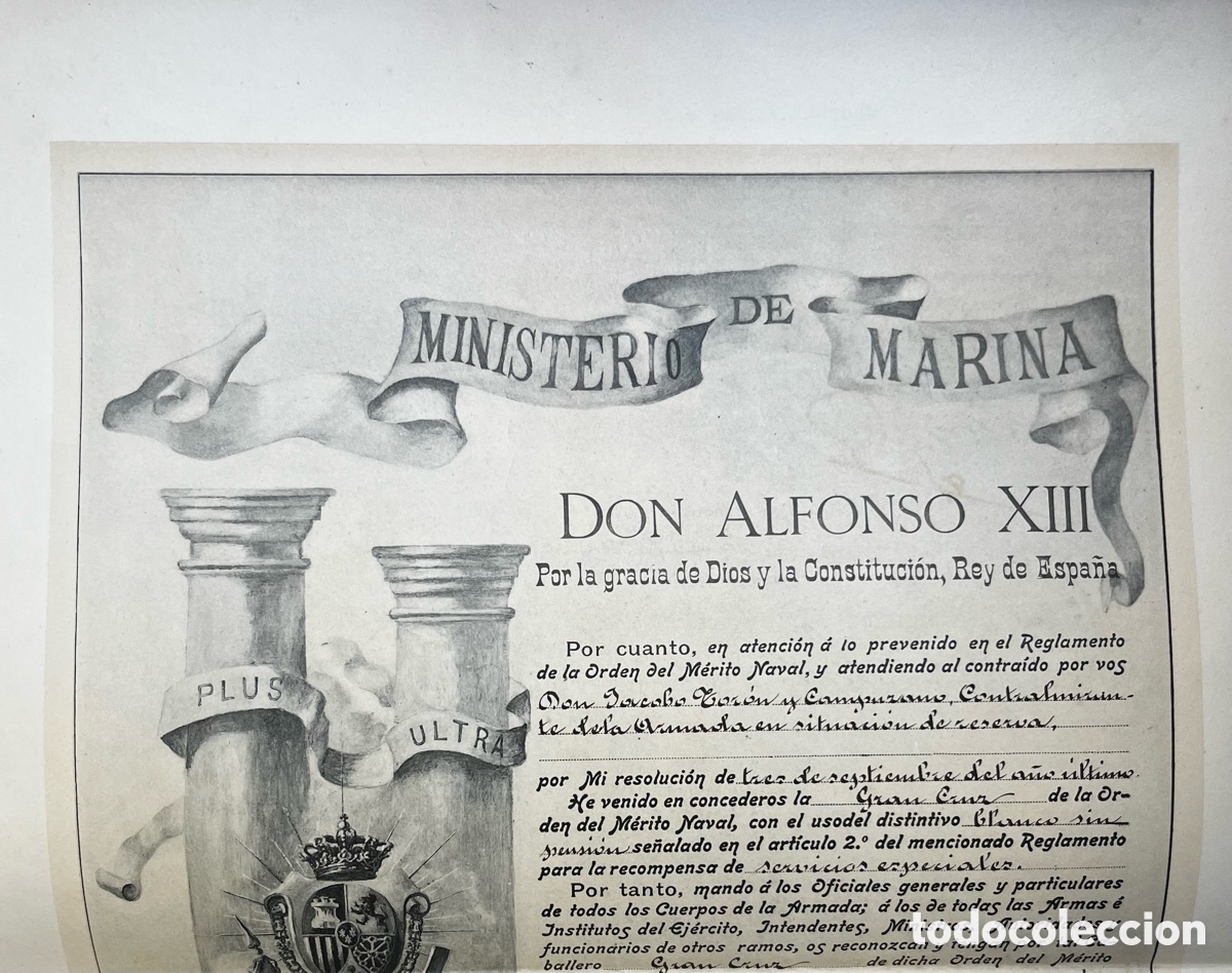 Alte Dokumente: MILITAR - CONCESI&Oacute;N MEDALLA GRAN CRUZ DE LA ORDEN DEL M&Eacute;RITO NAVAL A CAPIT&Aacute;N DE NAVIO / FRAGATA