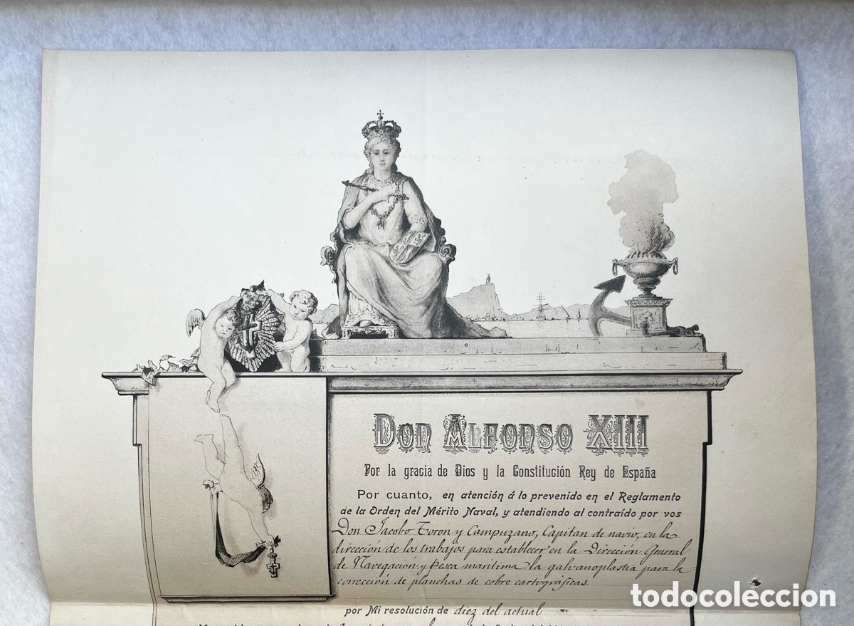 Old Documents: MILITAR - CONCESI&Oacute;N MEDALLA CRUZ DE LA ORDEN DEL M&Eacute;RITO NAVAL A CAPIT&Aacute;N DE NAVIO / FRAGATA