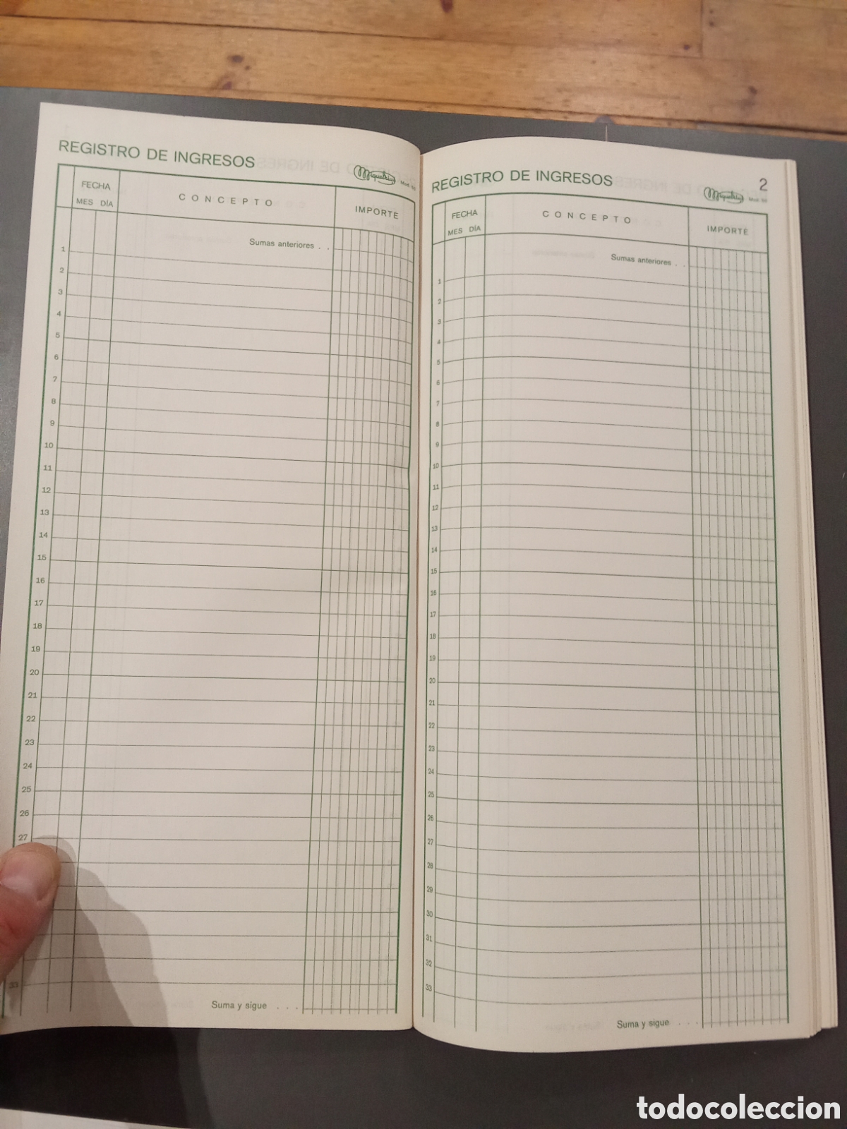 Documentos antiguos: Registro de ingresos Mod. 60 Antiguo - Miquelrius - Foto 3
