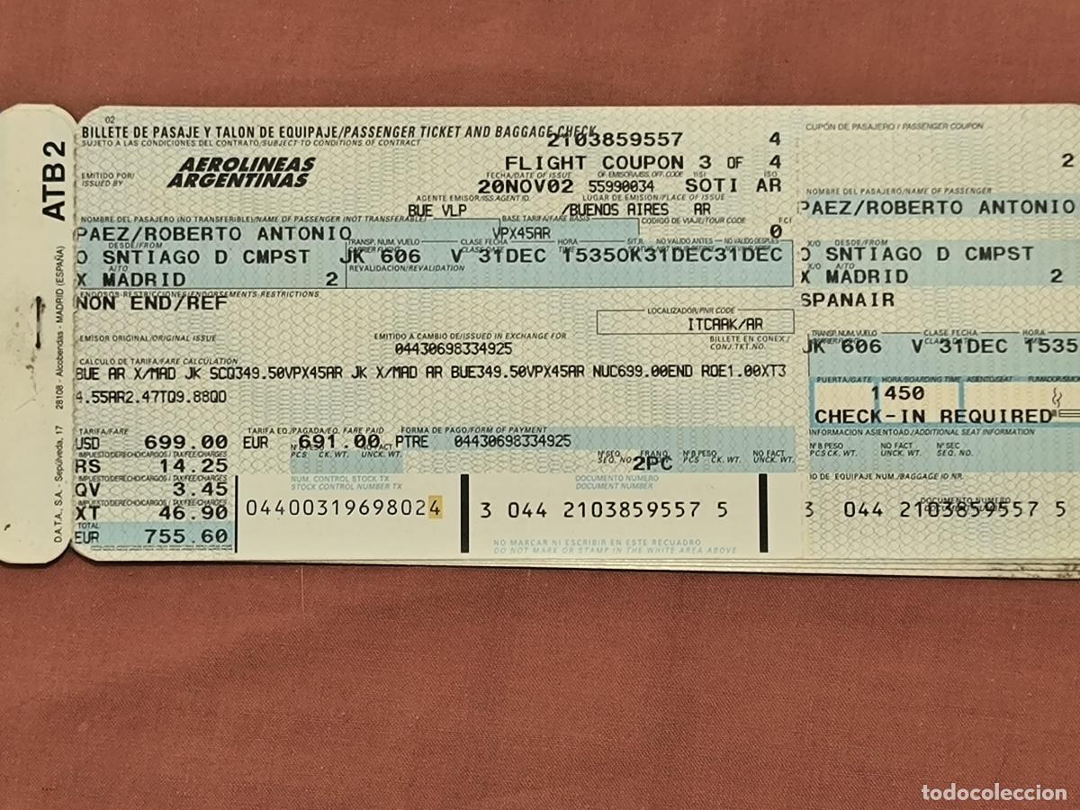 Documenti antichi: Documento Antiguo Antiguo Billete de Avi&oacute;n Coleccionismo
