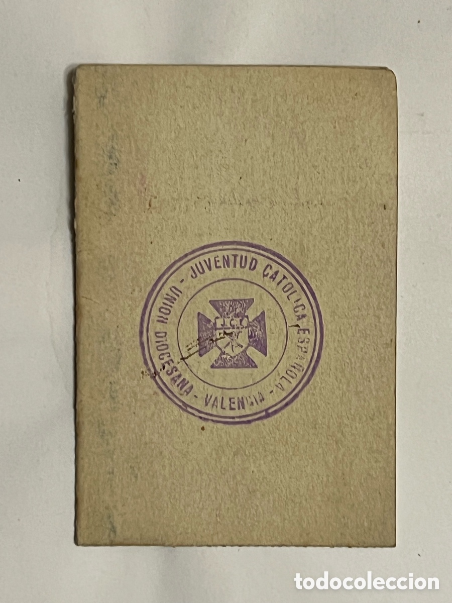 Documents Anciens: CARNET JUVENTUD Acci&oacute;n Cat&oacute;lica Espa&ntilde;ola. Parroquia de San Pedro, Valencia a&ntilde;o de la Victoria 1939