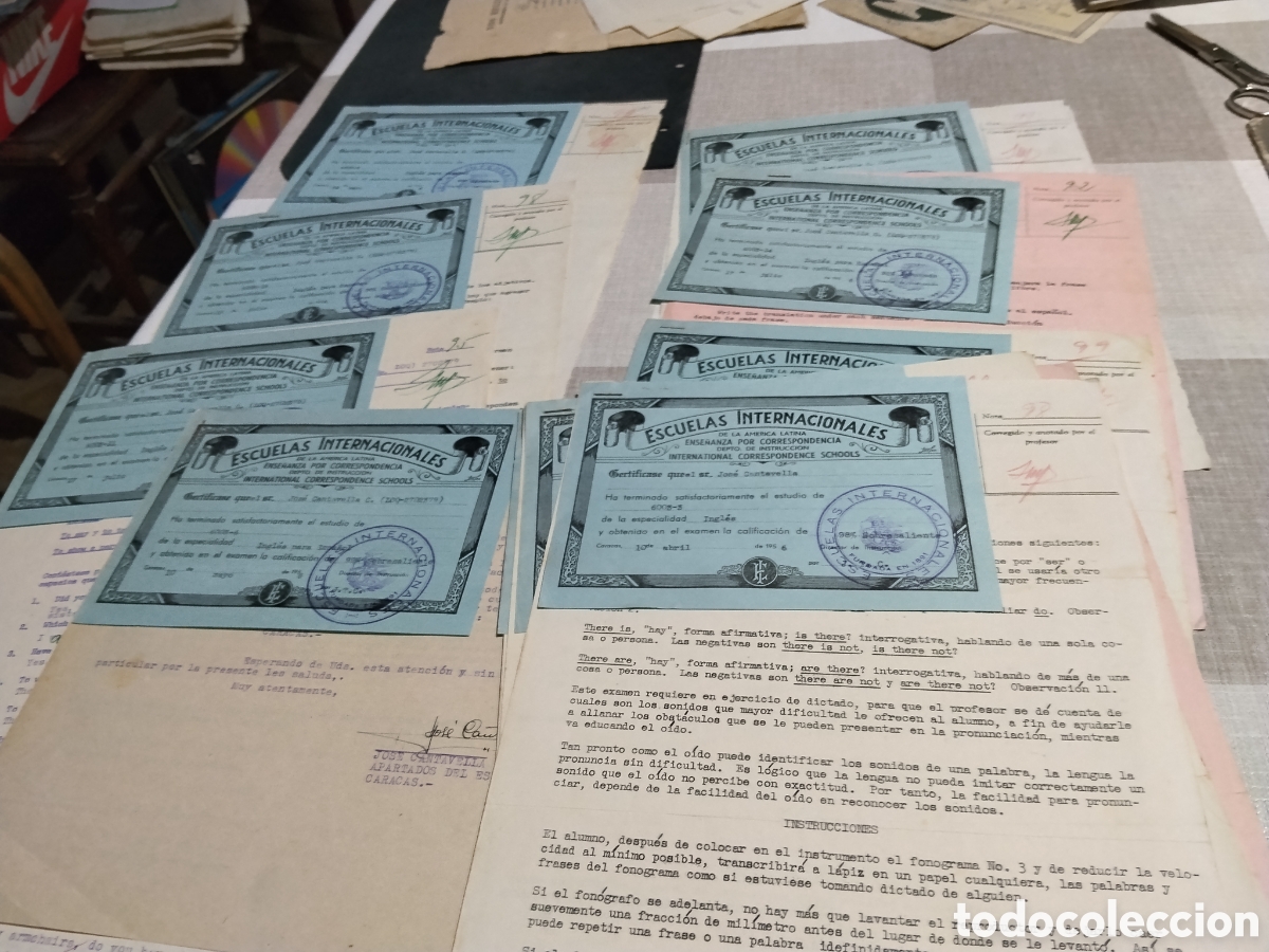 Documents Anciens: Ex&aacute;menes escuelas internacionales de la Am&eacute;rica Latina, ense&ntilde;anza por correspondencia 1956
