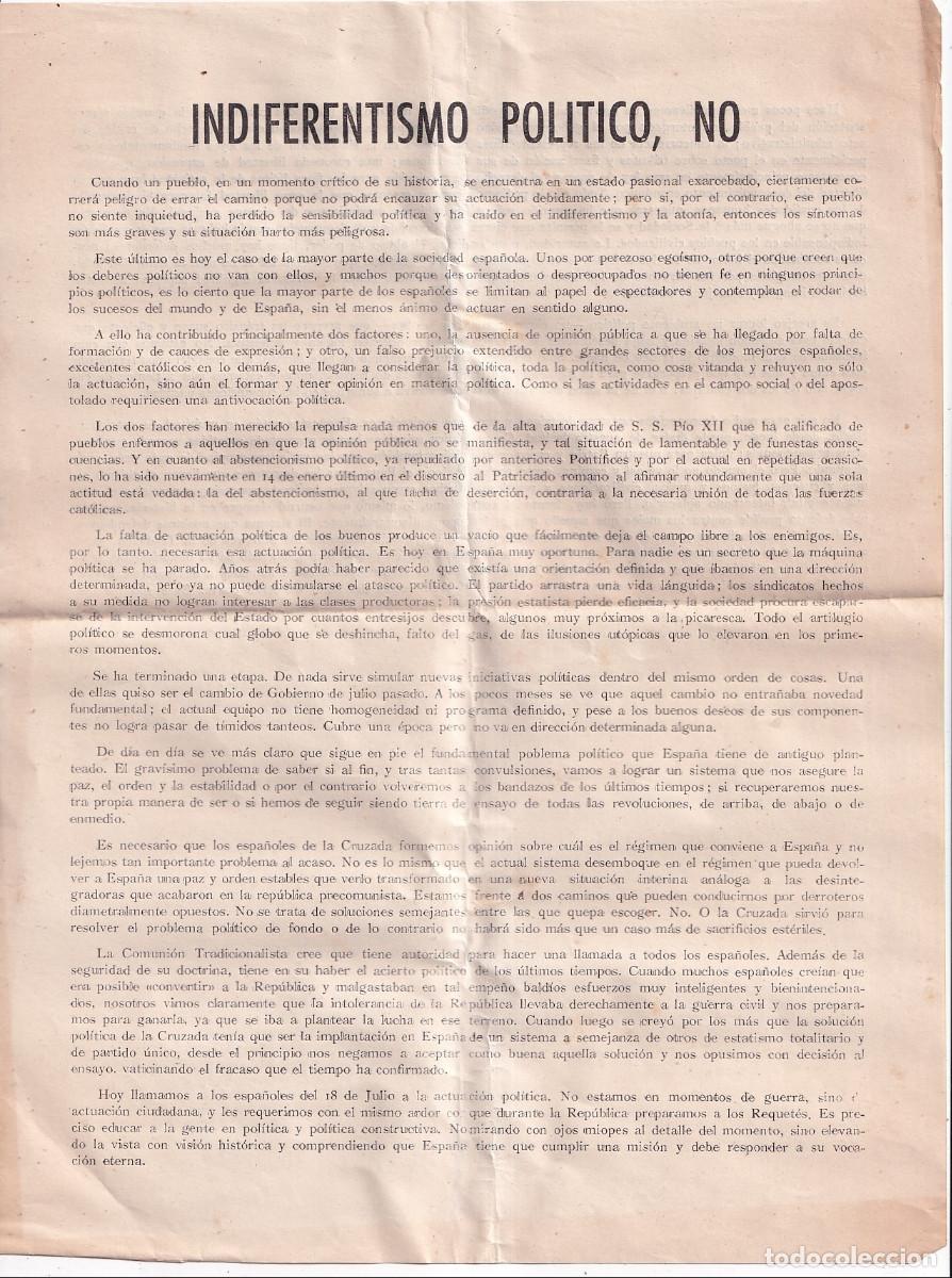 Alte Dokumente: COMUNI&Oacute;N TRADICIONALISTA. INDIFERENTISMO POL&Iacute;TICO, NO. 1948. CONTRA EL COMUNISMO