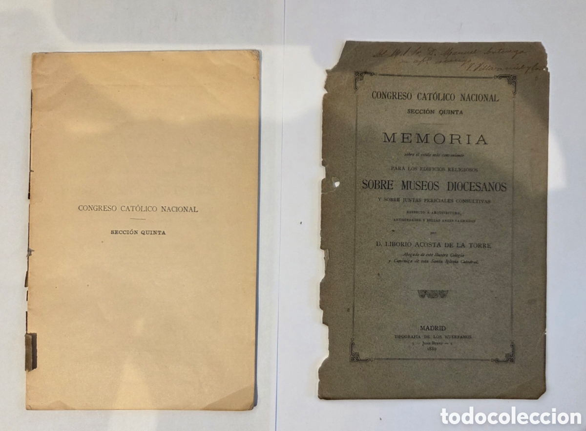 Documentos antiguos: Memoria sobre el estilo m&aacute;s conveniente para los edificios religiosos. 1889. - Foto 2