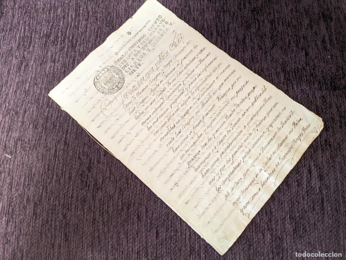 Documentos antiguos: Documento de la ciudad de Matar&oacute;, Familia Vi&ntilde;as 1787