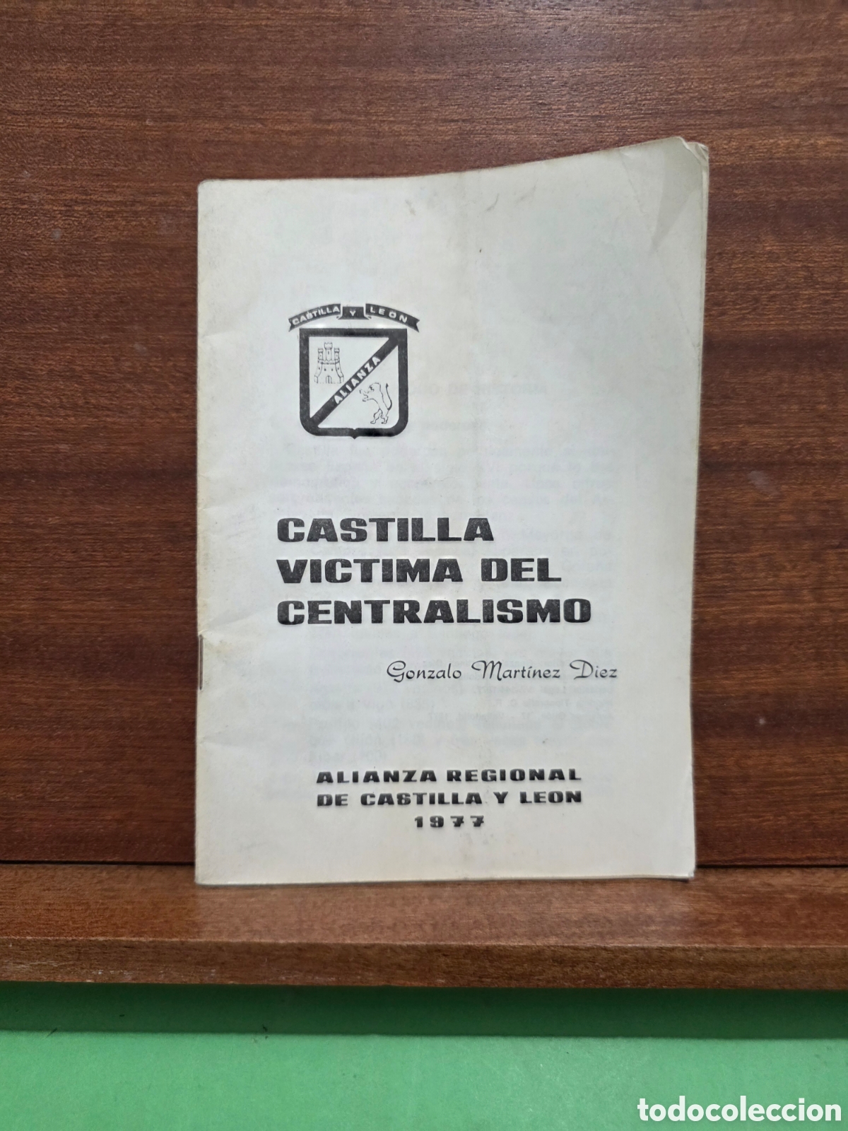 Documentos antiguos: &rdquo;&rdquo;CASTILLA V&Iacute;CTIMA DEL CENTRALISMO&rdquo;&rdquo;...GONZALO MARTINEZ DIEZ...ALIANZA REGIONAL DE ...C. Y L...1977.