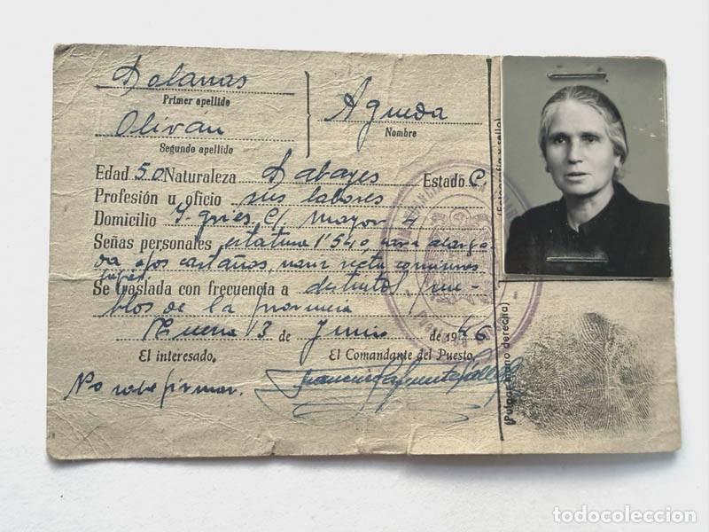 Documentos antiguos: TARJETA PROVISIONAL DE IDENTIDAD / SABAY&Eacute;S ( HUESCA ) A&Ntilde;O 1946