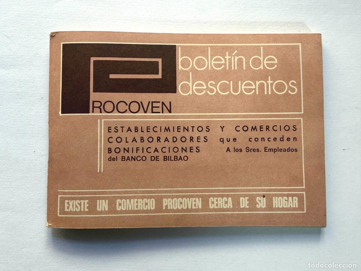 Documentos antiguos: BOLET&Iacute;N DESCUENTOS - PROCOVEN / EMPLEADOS BANCO DE BILBAO / ECONOMATOS LABORABLES 1976 / 80 P&Aacute;GINAS