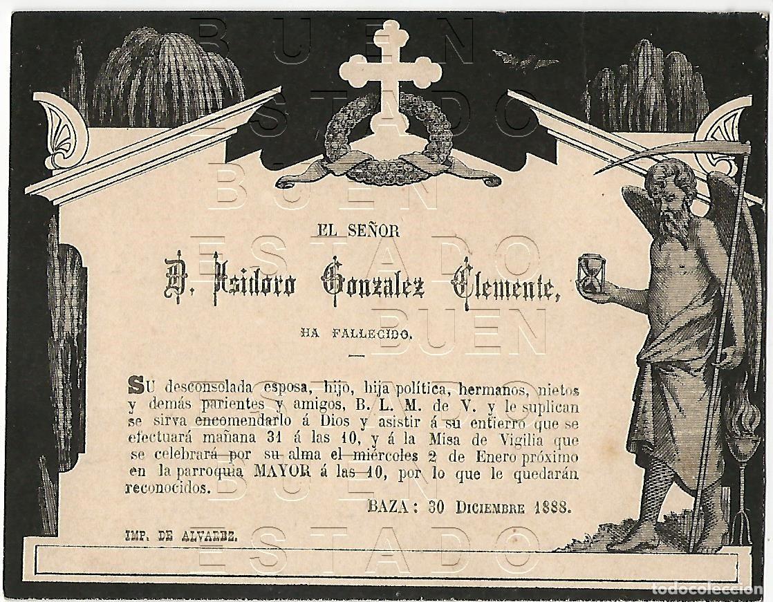 Documentos antiguos: BAZA GRANADA ESQUELA ESTAMPA RECORDATORIO JOAQUIN SANCHEZ CAMACHO 2 CARTAS M58