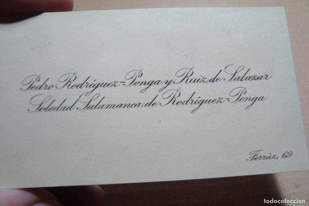 Documentos antiguos: ANTIGUA TARJETA PERSONAL. PEDRO RODRIGUEZ PONGA RUIZ SALAZAR. DIPLOMATICO. BOLSA DE MADRID.