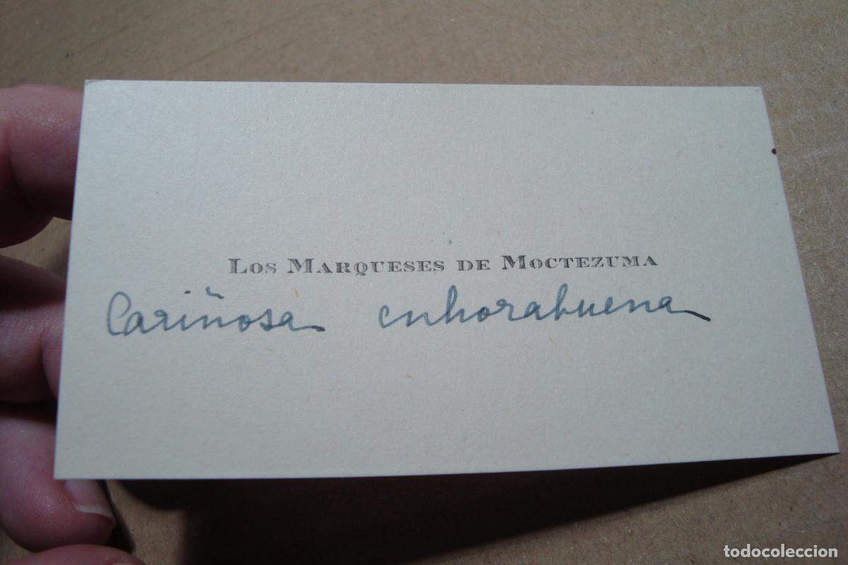 Documentos antiguos: ANTIGUA TARJETA PERSONAL LOS MARQUESES DE MOCTEZUMA. NOBLEZA