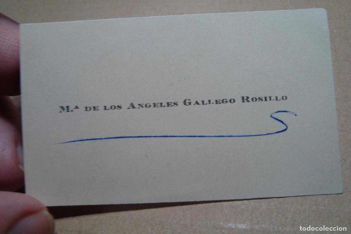 Documentos antiguos: ANTIGUA TARJETA PERSONAL. MARIA DE LOS ANGELES GALLEGO ROSILLO.