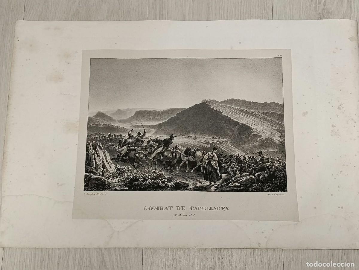 Documentos antiguos: [Capellades. Vista del combate. 1830] Combat de Capellades. 17 Fevrier 1808. Pl. 35.
