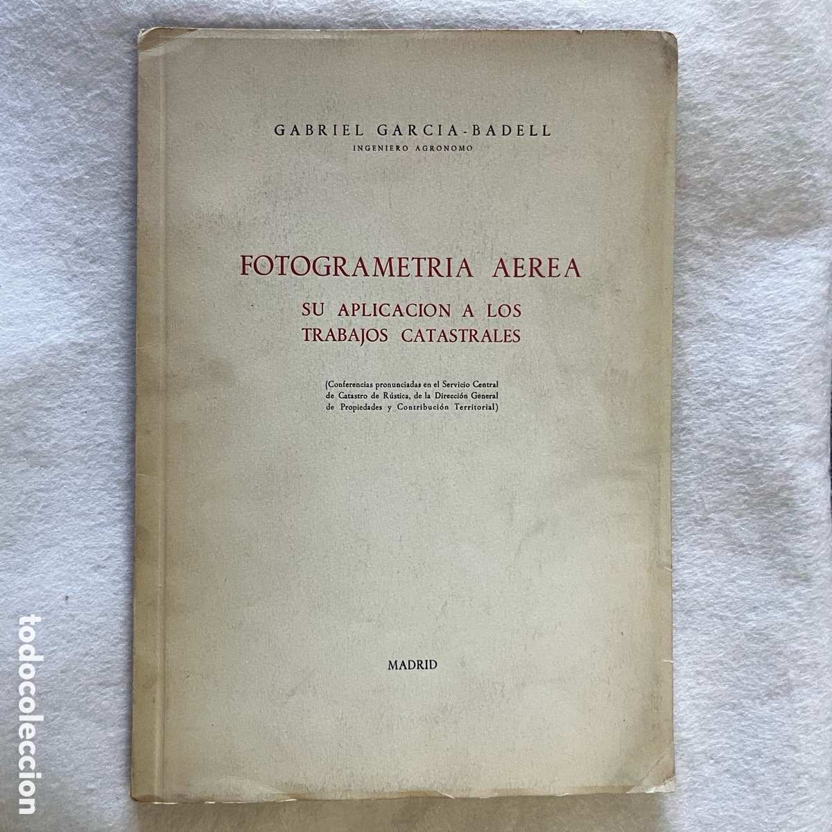 Documentos antiguos: INGENIERO AGR&Oacute;NOMO - FOTOGRAFIA A&Eacute;REA / TRABAJOS CATASTRALES / MADRID
