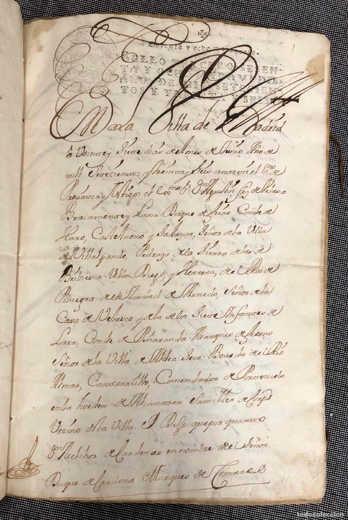 Documentos antiguos: EXPEDIENTE SOBRE LA REDENCI&Oacute;N DE TRES CENSOS Y PAGO DE DEUDAS DEL DUQUE DE FR&Iacute;AS. MADRID, 1736-1737