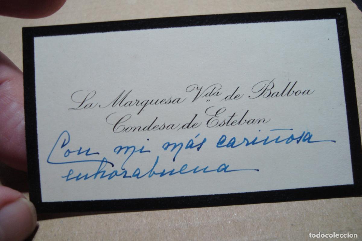 Documentos antiguos: ANTIGUA TARJETA PERSONAL. LA MARQUESA VIUDA DE BALBOA CONDESA DE ESTEBAN. NOBLEZA