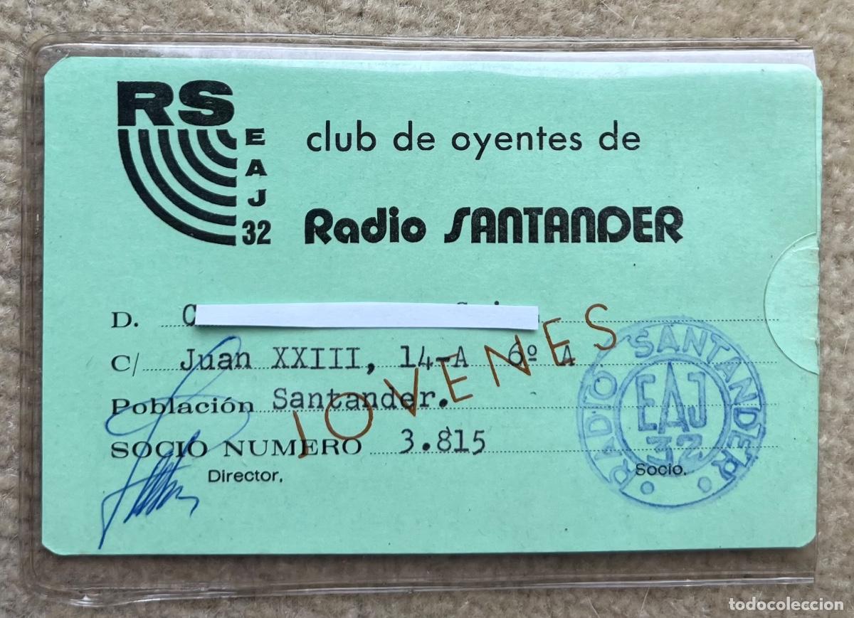 Documentos antiguos: Carnet Club de oyentes de Radio Santander - RS Eaj32