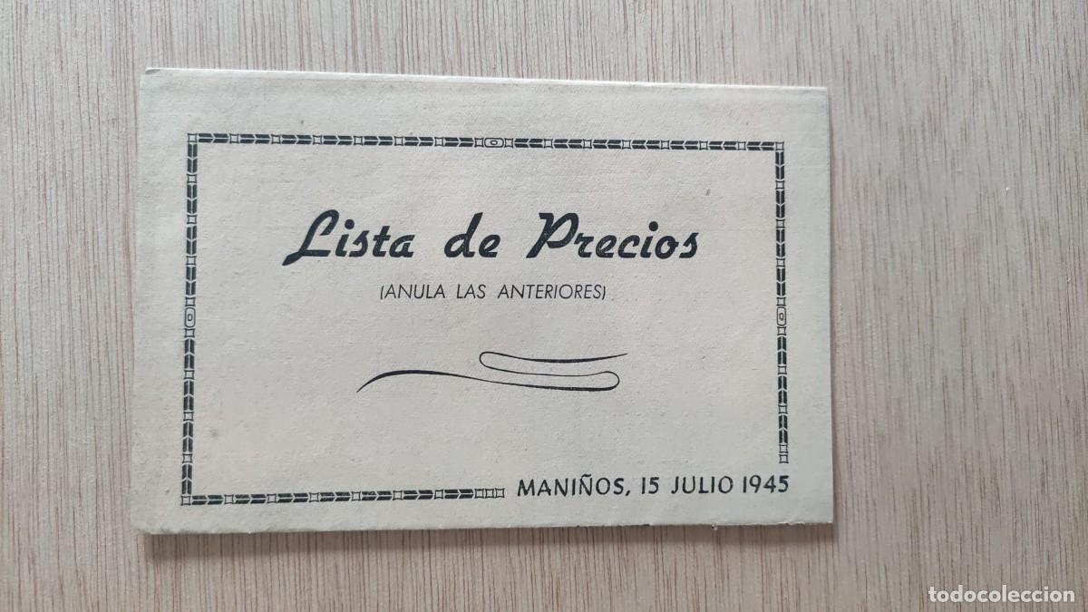 Documentos antiguos: ANTIGUA LISTA DE PRECIOS FABRICAS DE JUGUETES Y MUEBLES NI&Ntilde;O INDUSTRIAS OTERO MA&Ntilde;INOS CORU&Ntilde;A 1945