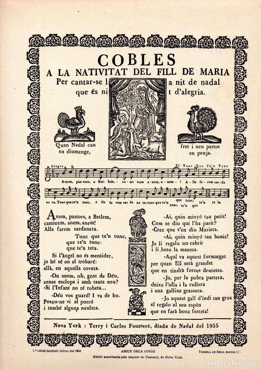 Documentos antiguos: Cobles a la Nativitat del Fill de Maria. Per cantar-se la Nit de Nadal.