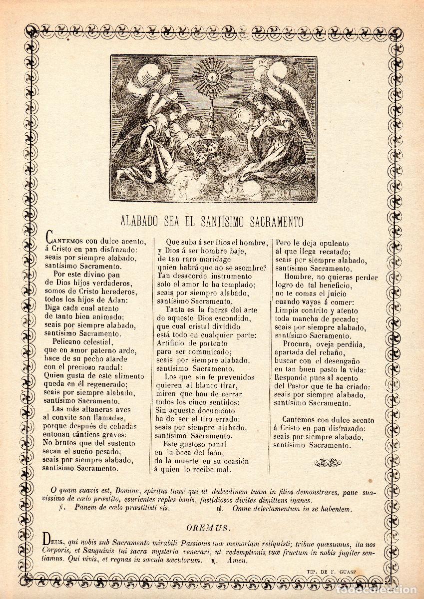 Documentos antiguos: Alabado sea el Sant&iacute;simo Sacramento.